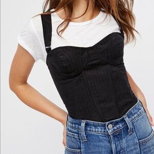 Free People Current Joys Corset Bustier Corduroy Top